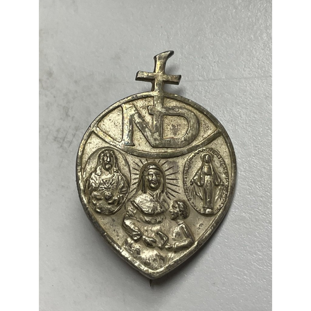 Signed Sterling Nd Brooch Beata Julia Billiart Ora Pro Nobis Vintage